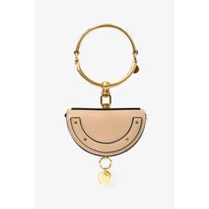 Chloe Tan Leather Nile Mini Bracelet Bag with Strap